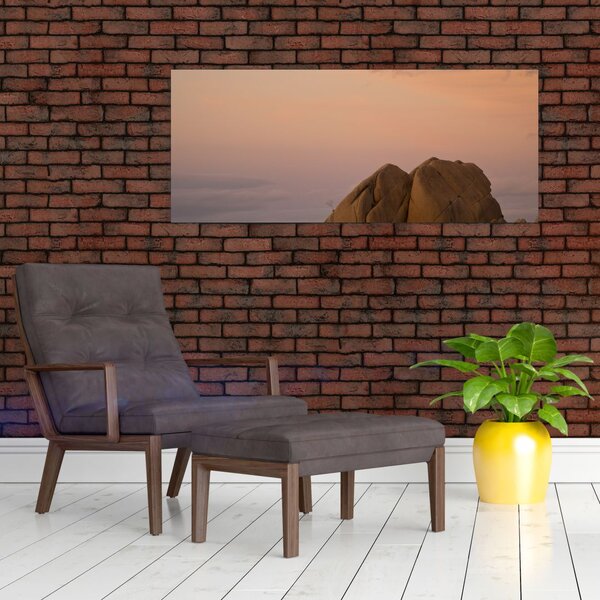 Slika zalaska sunca u stijenama (120x50 cm)