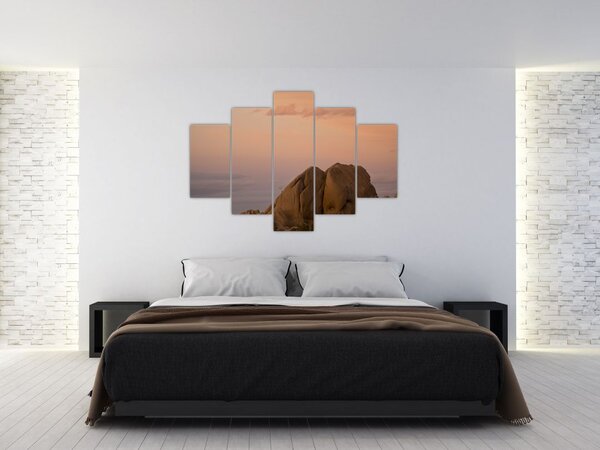 Slika zalaska sunca u stijenama (150x105 cm)