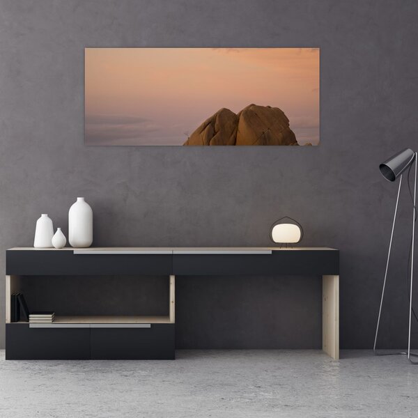 Slika zalaska sunca u stijenama (120x50 cm)