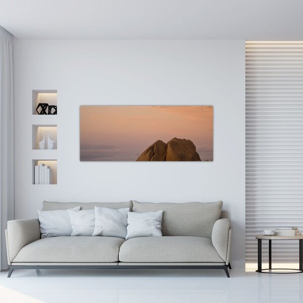 Slika zalaska sunca u stijenama (120x50 cm)