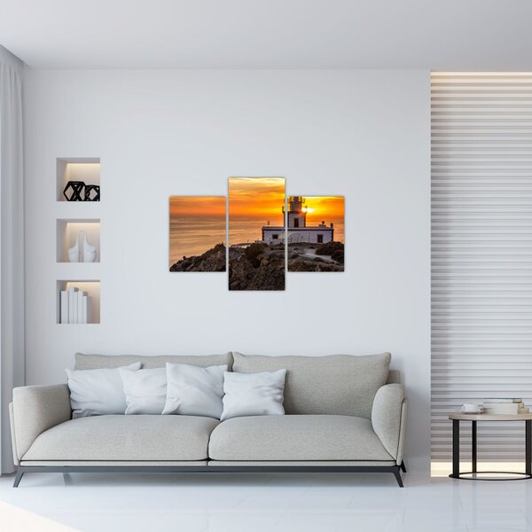 Slika svjetionika pri zalasku sunca (90x60 cm)