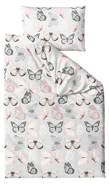 Posteljina od mikrovlakana MY BUTTERFLY svijetlo siva Dimenzije posteljine: 70 x 90 cm | 140 x 200 cm