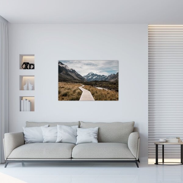 Slika - Šetnica u dolini planine Mt. Cook (90x60 cm)