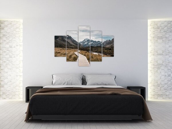 Slika - Šetnica u dolini planine Mt. Cook (150x105 cm)