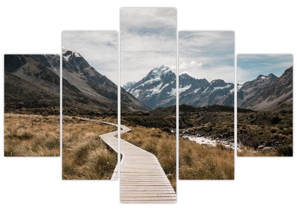 Slika - Šetnica u dolini planine Mt. Cook (150x105 cm)