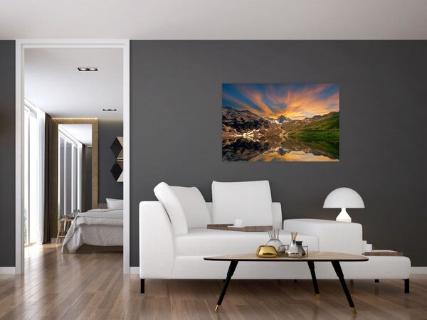 Slika - Odsjaj u planinskom jezeru (90x60 cm)