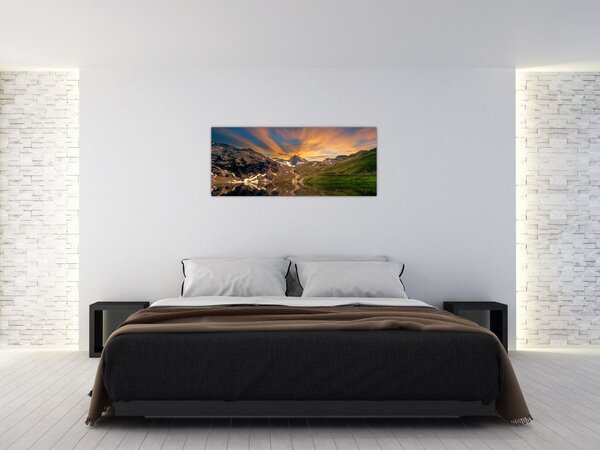 Slika - Odsjaj u planinskom jezeru (120x50 cm)