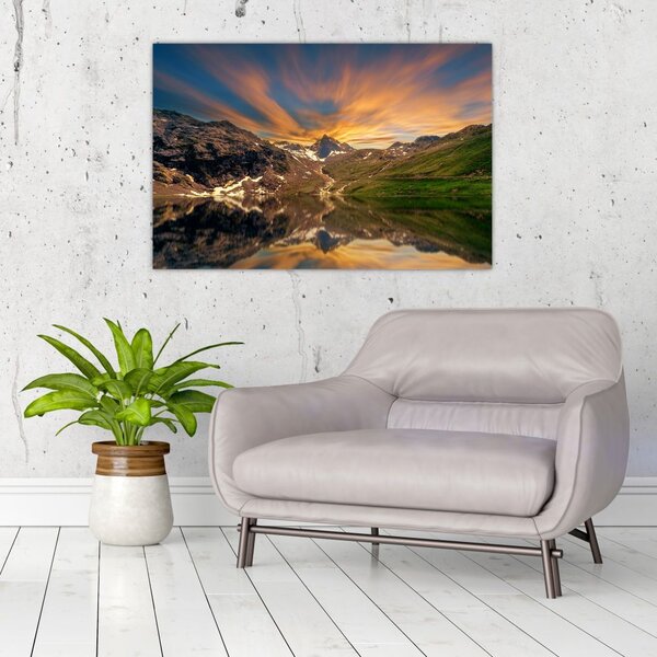 Slika - Odsjaj u planinskom jezeru (90x60 cm)