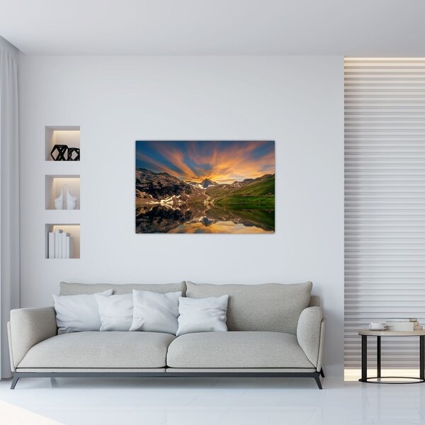 Slika - Odsjaj u planinskom jezeru (90x60 cm)