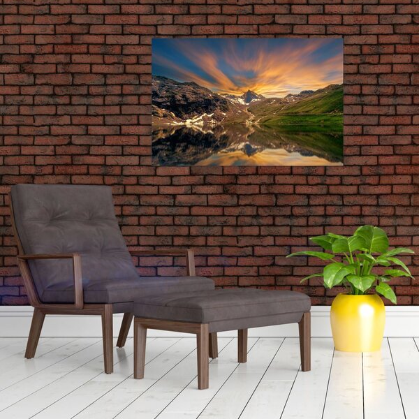 Slika - Odsjaj u planinskom jezeru (90x60 cm)