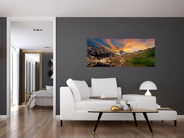 Slika - Odsjaj u planinskom jezeru (120x50 cm)