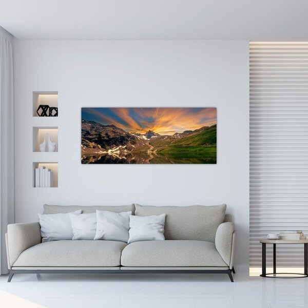 Slika - Odsjaj u planinskom jezeru (120x50 cm)