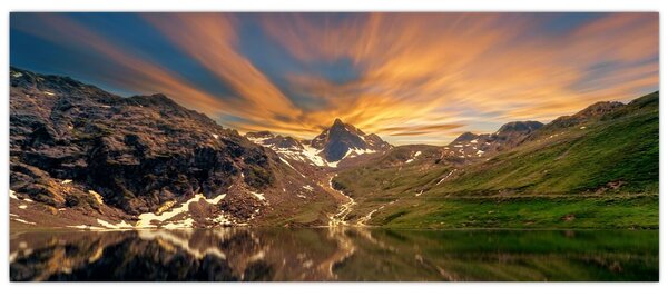 Slika - Odsjaj u planinskom jezeru (120x50 cm)