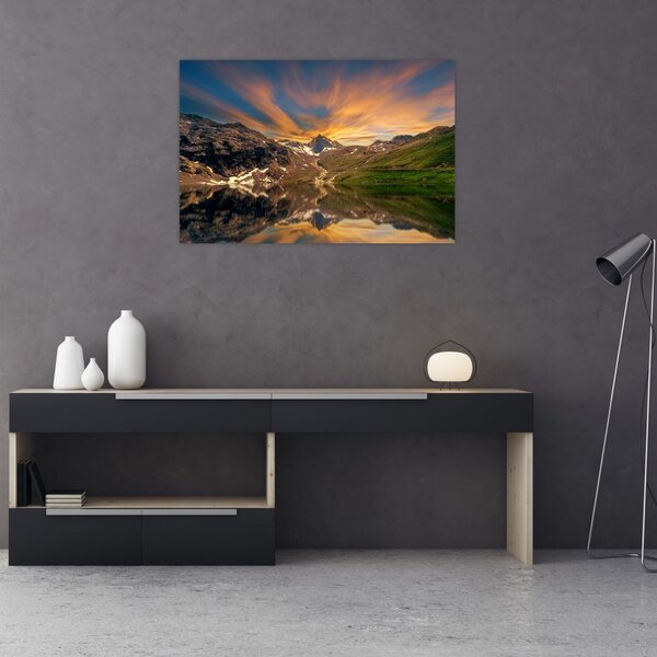 Slika - Odsjaj u planinskom jezeru (90x60 cm)