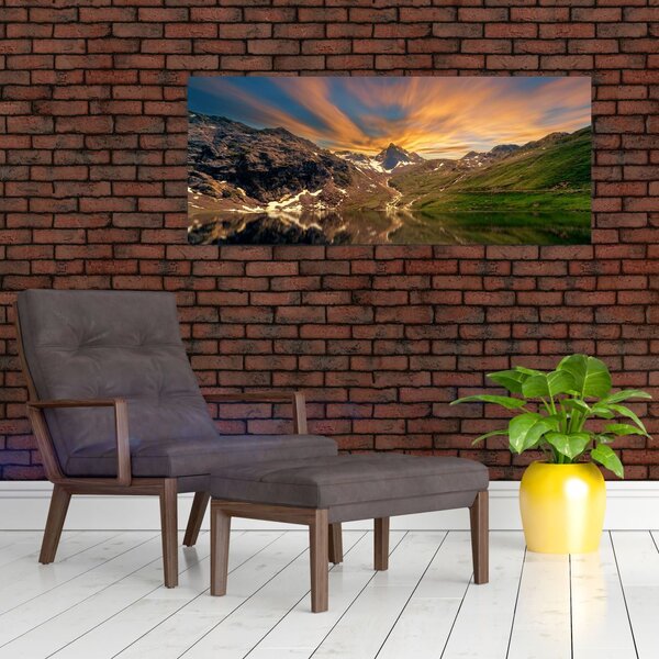 Slika - Odsjaj u planinskom jezeru (120x50 cm)