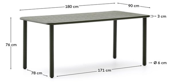 Željezni vrtni stol 90x180 cm Brai – Kave Home
