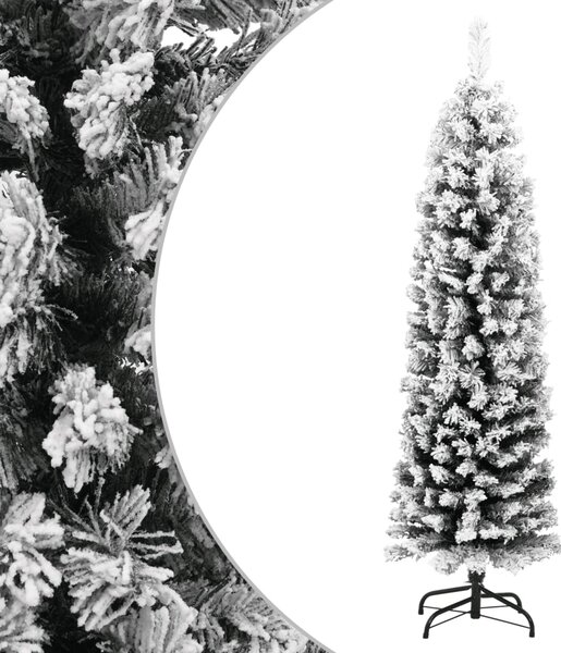 VidaXL Tanko umjetno božićno drvce sa snijegom zeleno 150 cm PVC