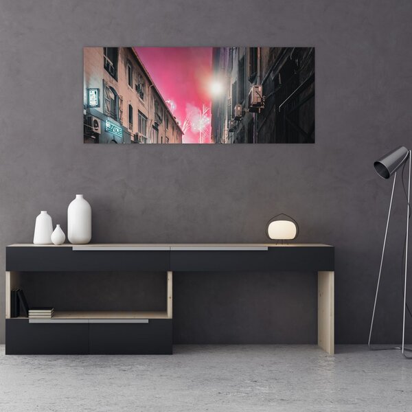 Slika vatrometa u Marseilleu (120x50 cm)