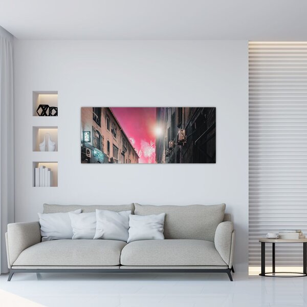 Slika vatrometa u Marseilleu (120x50 cm)