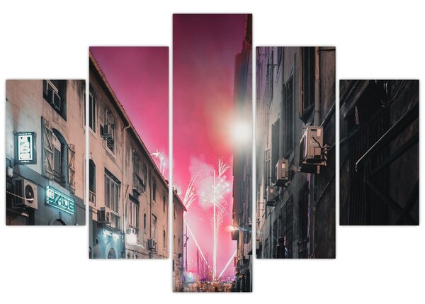 Slika vatrometa u Marseilleu (150x105 cm)