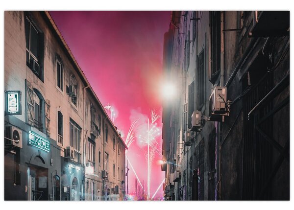 Slika vatrometa u Marseilleu (90x60 cm)