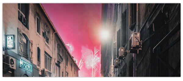 Slika vatrometa u Marseilleu (120x50 cm)