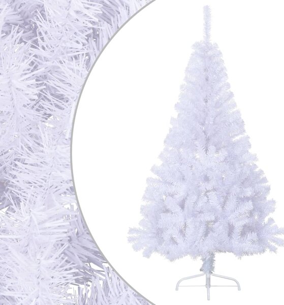 VidaXL Umjetna polovica božićnog drvca sa stalkom bijela 120 cm PVC