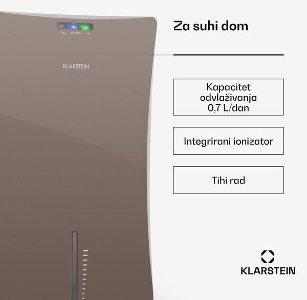 Klarstein DRYBEST 2000 2G, 700 ML/D, UREĐAJ ZA UKLANJANJE VLAGE ZRAKA, 70W, smeđa