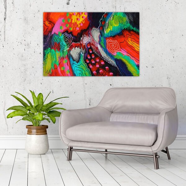 Apstraktna slika - boje (90x60 cm)