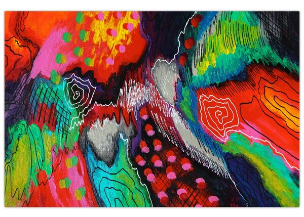 Apstraktna slika - boje (90x60 cm)