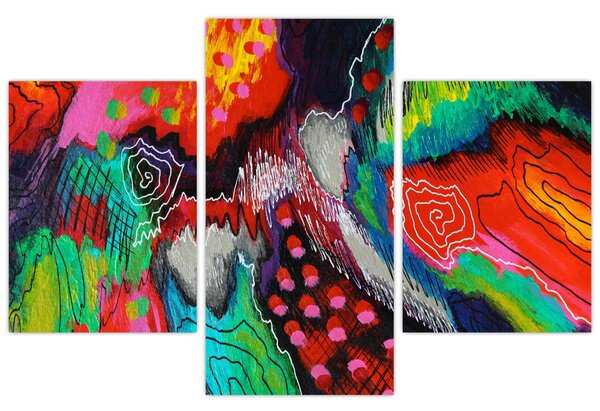 Apstraktna slika - boje (90x60 cm)
