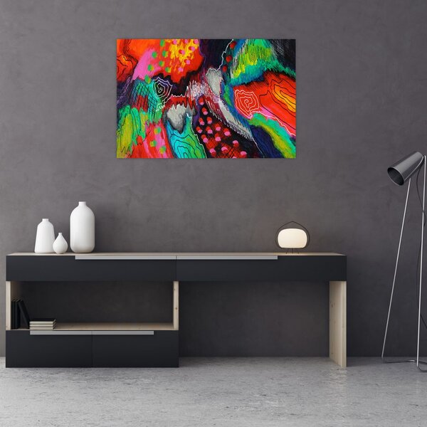 Apstraktna slika - boje (90x60 cm)