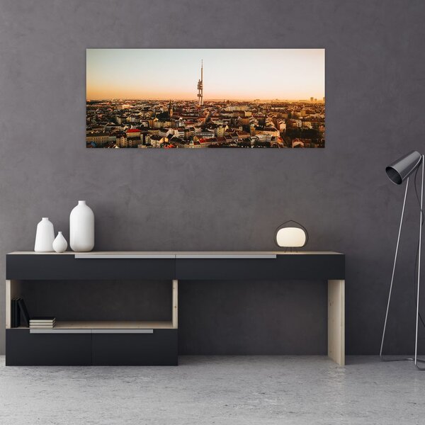 Slika zalaska sunca nad Žižkovom (120x50 cm)