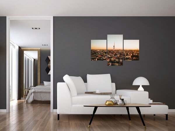 Slika zalaska sunca nad Žižkovom (90x60 cm)