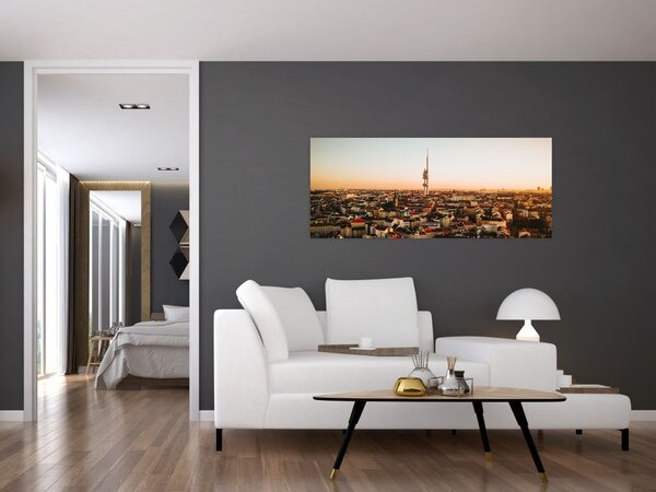 Slika zalaska sunca nad Žižkovom (120x50 cm)