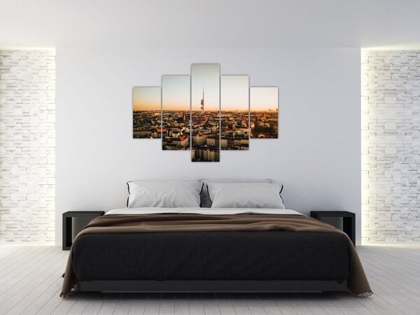 Slika zalaska sunca nad Žižkovom (150x105 cm)
