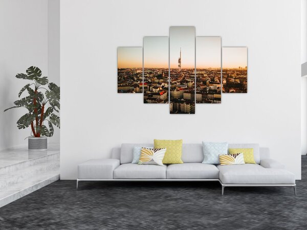 Slika zalaska sunca nad Žižkovom (150x105 cm)