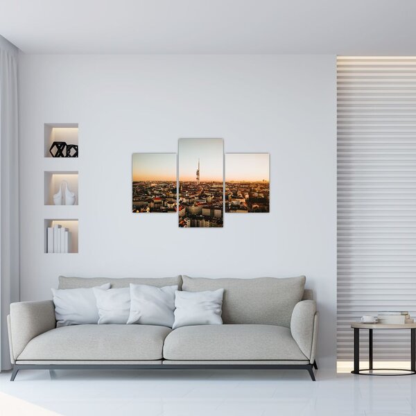 Slika zalaska sunca nad Žižkovom (90x60 cm)