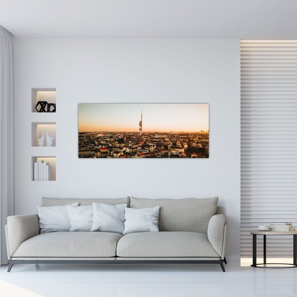 Slika zalaska sunca nad Žižkovom (120x50 cm)