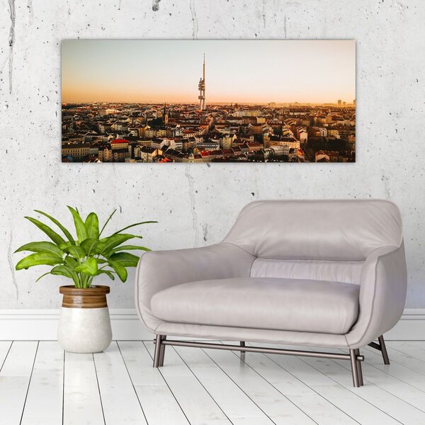 Slika zalaska sunca nad Žižkovom (120x50 cm)