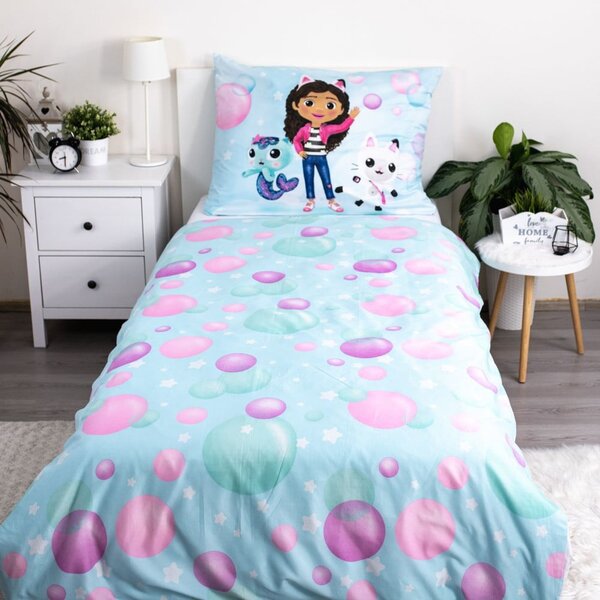 Dječja posteljina za krevet za jednu osobu od mikrovlakana 140x200 cm Gabby's Dollhouse "bubbles" – Jerry Fabrics