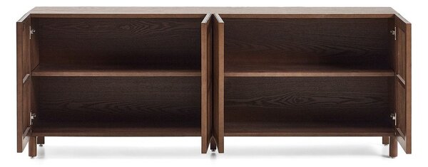 Tamno smeđa komoda u dekoru oraha 181x71,5x42,5 cm Beyla – Kave Home
