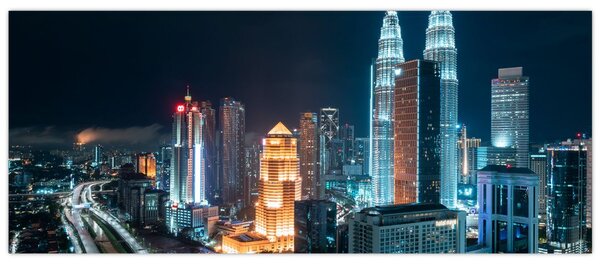 Slika - Noć u Kuala Lumpuru (120x50 cm)