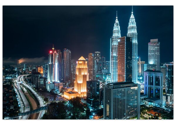 Slika - Noć u Kuala Lumpuru (90x60 cm)