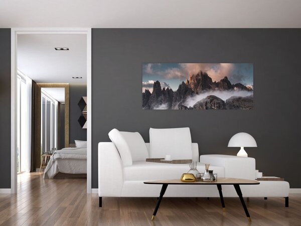 Slika - Talijanski Dolomiti skriveni u magli (120x50 cm)