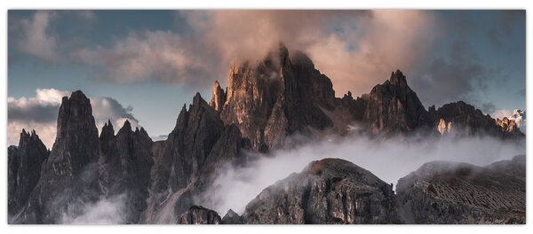 Slika - Talijanski Dolomiti skriveni u magli (120x50 cm)