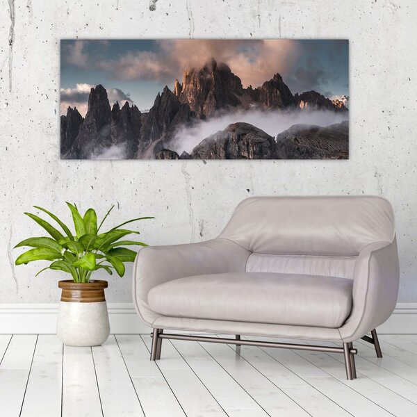 Slika - Talijanski Dolomiti skriveni u magli (120x50 cm)