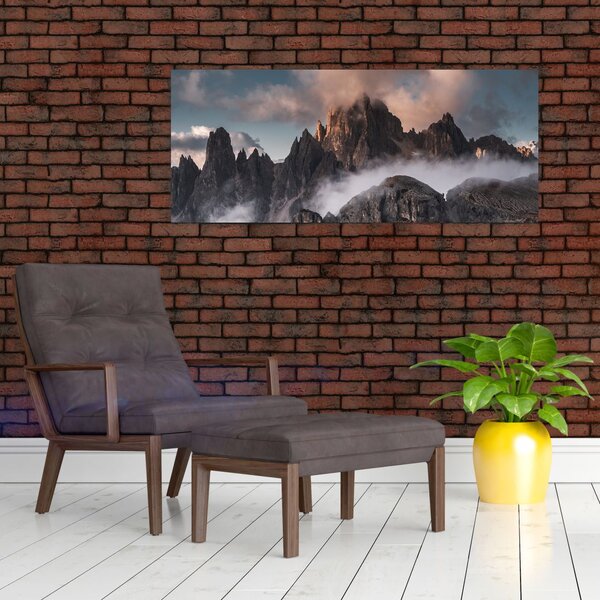 Slika - Talijanski Dolomiti skriveni u magli (120x50 cm)