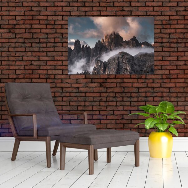 Slika - Talijanski Dolomiti skriveni u magli (90x60 cm)