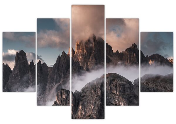Slika - Talijanski Dolomiti skriveni u magli (150x105 cm)
